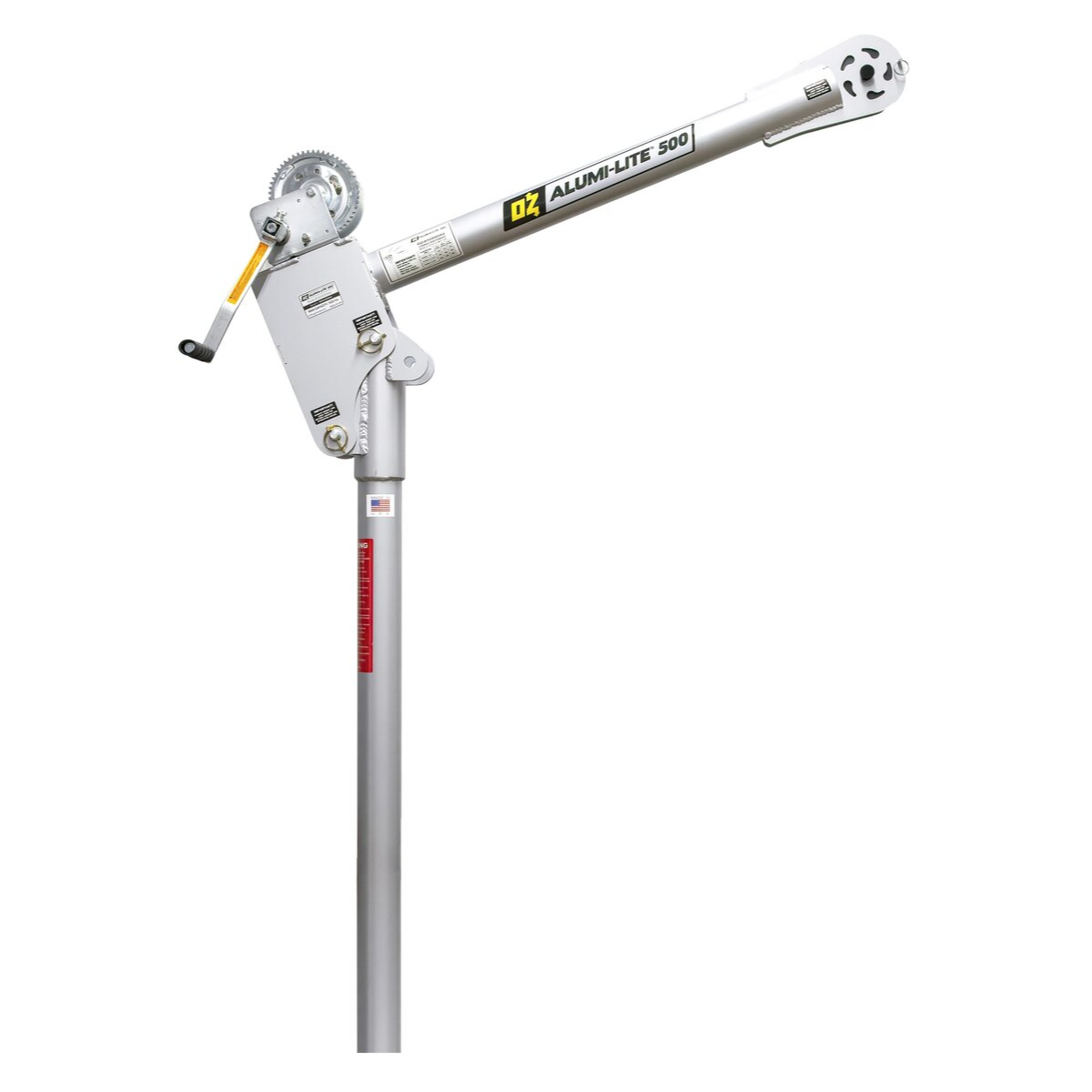 OZ Lifting 500 Lb. Alumi-Lite Davit Crane with Carbon Steel Brake Winch