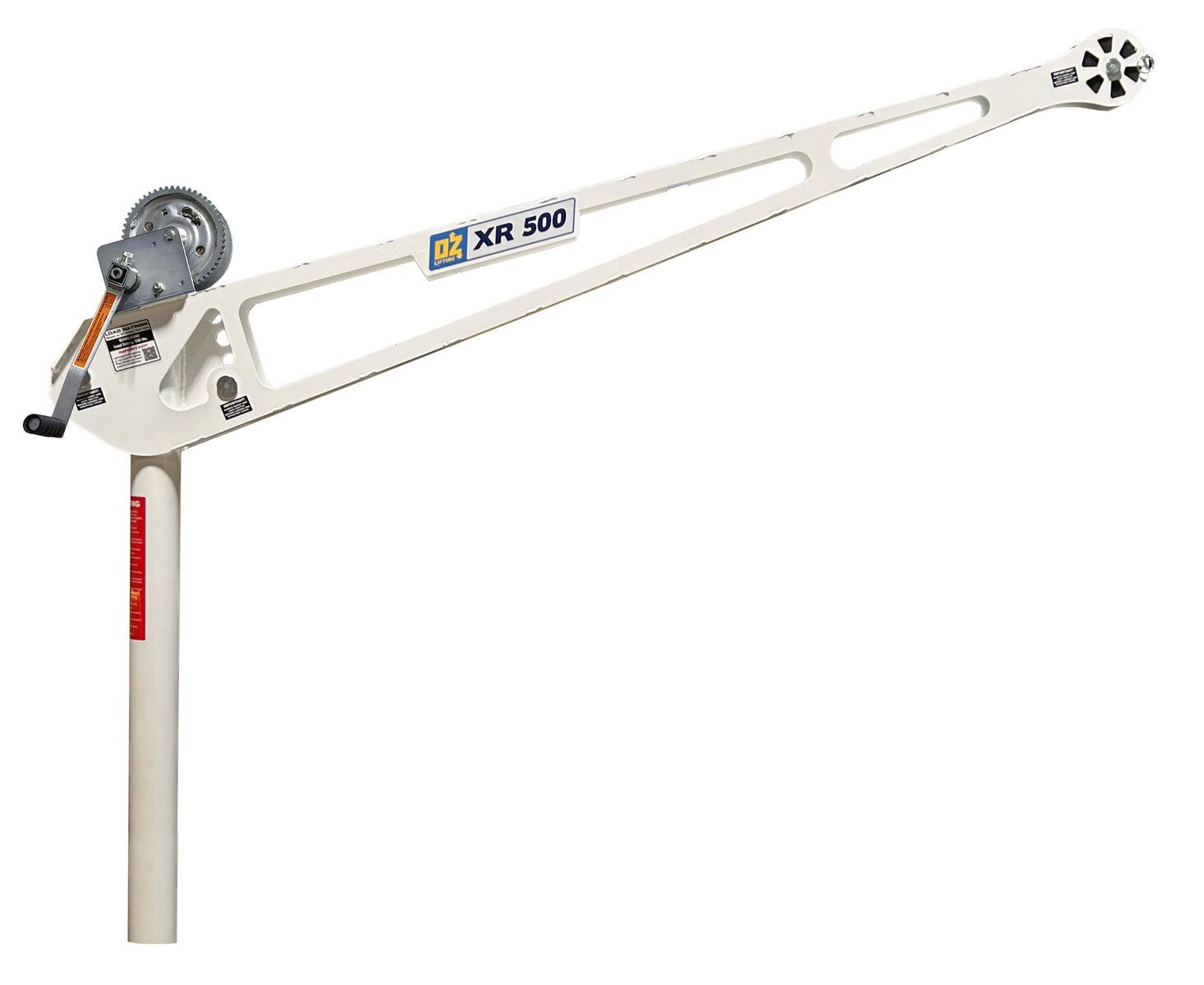 500 lb extended reach davit crane with 2500 lb carbon steel brake winch