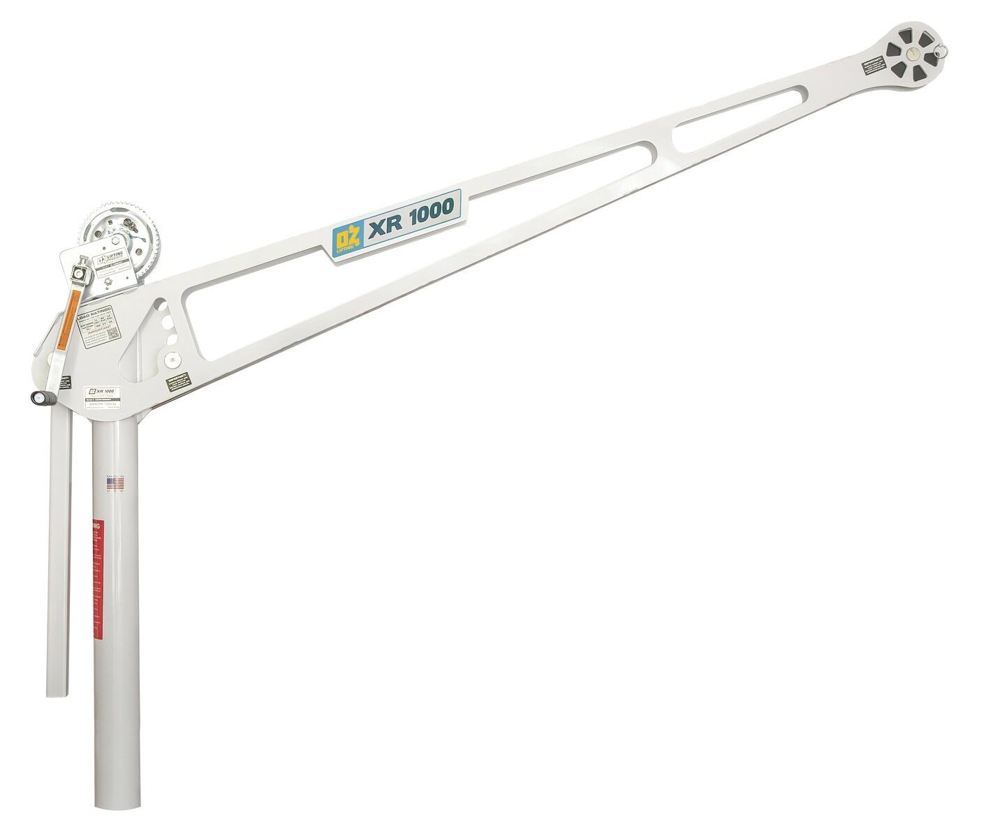 1000 lb extended reach davit crane with manual Winch