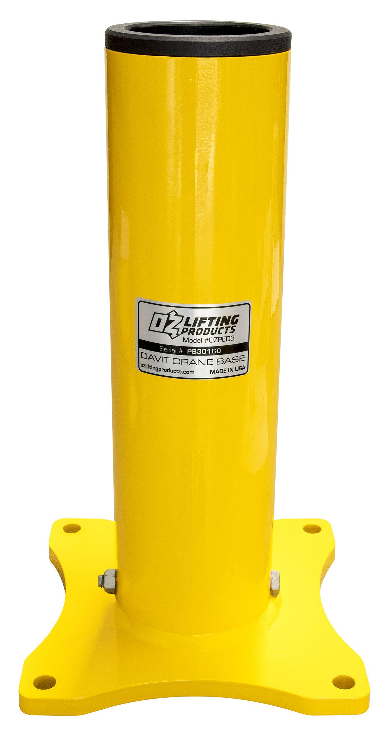 Pedestal base for OZ500DAV and OZA500DAV davit cranes