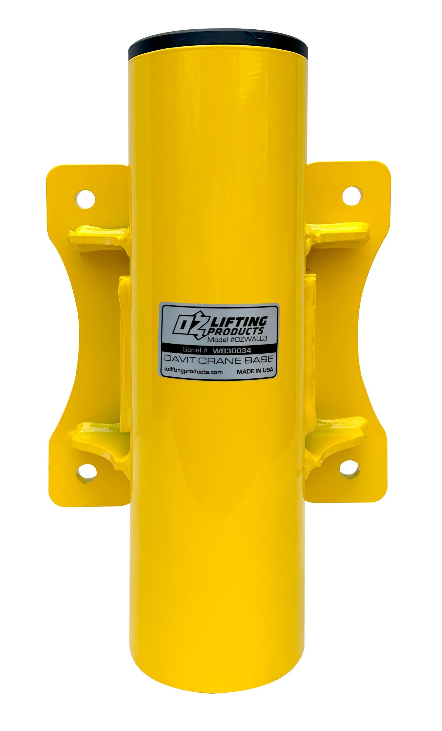 Wall mount base for OZ500DAV and OZA500DAV davit cranes