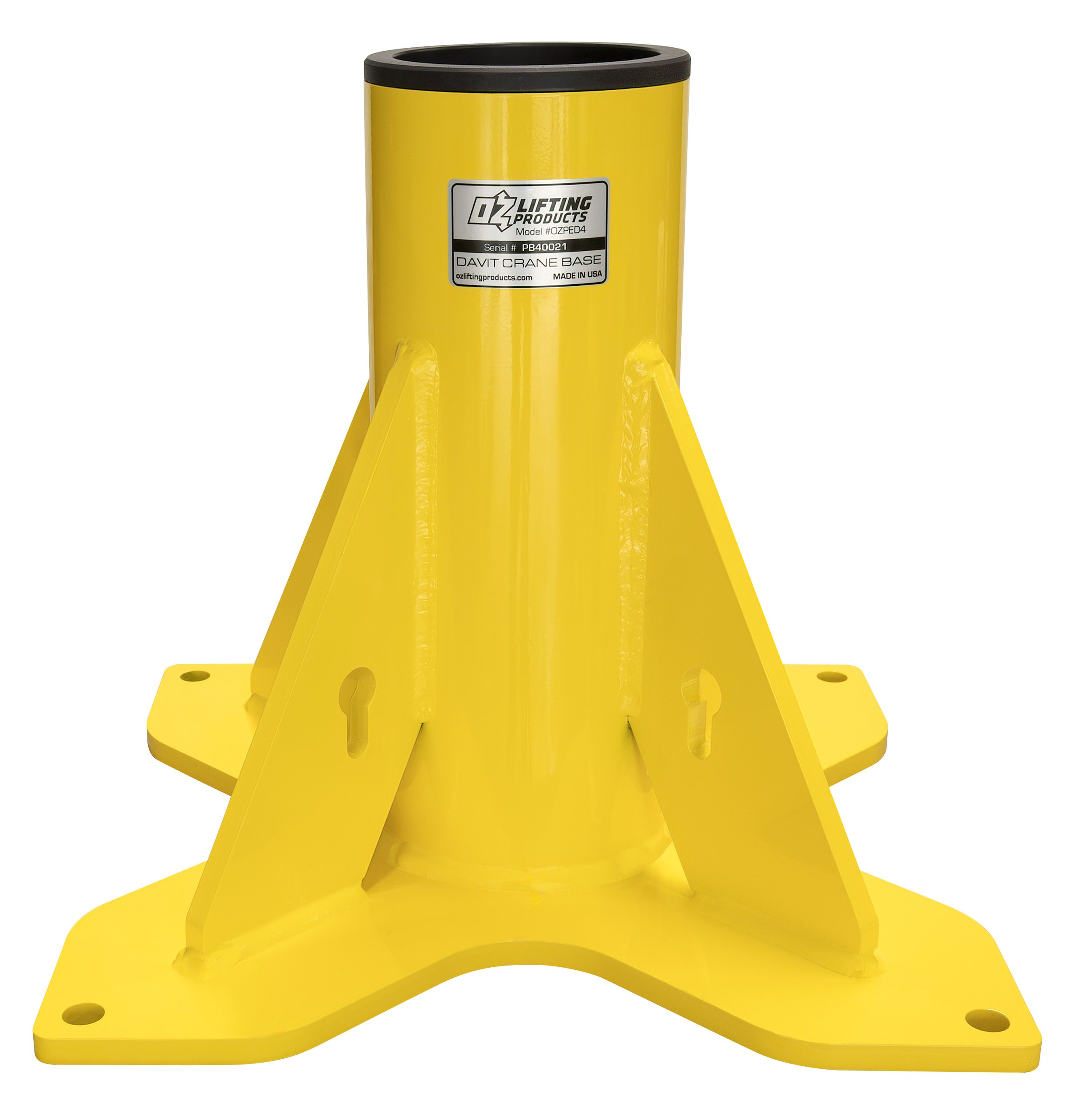 Pedestal base for OZ2500DAV and OZTP2500DAV davit cranes