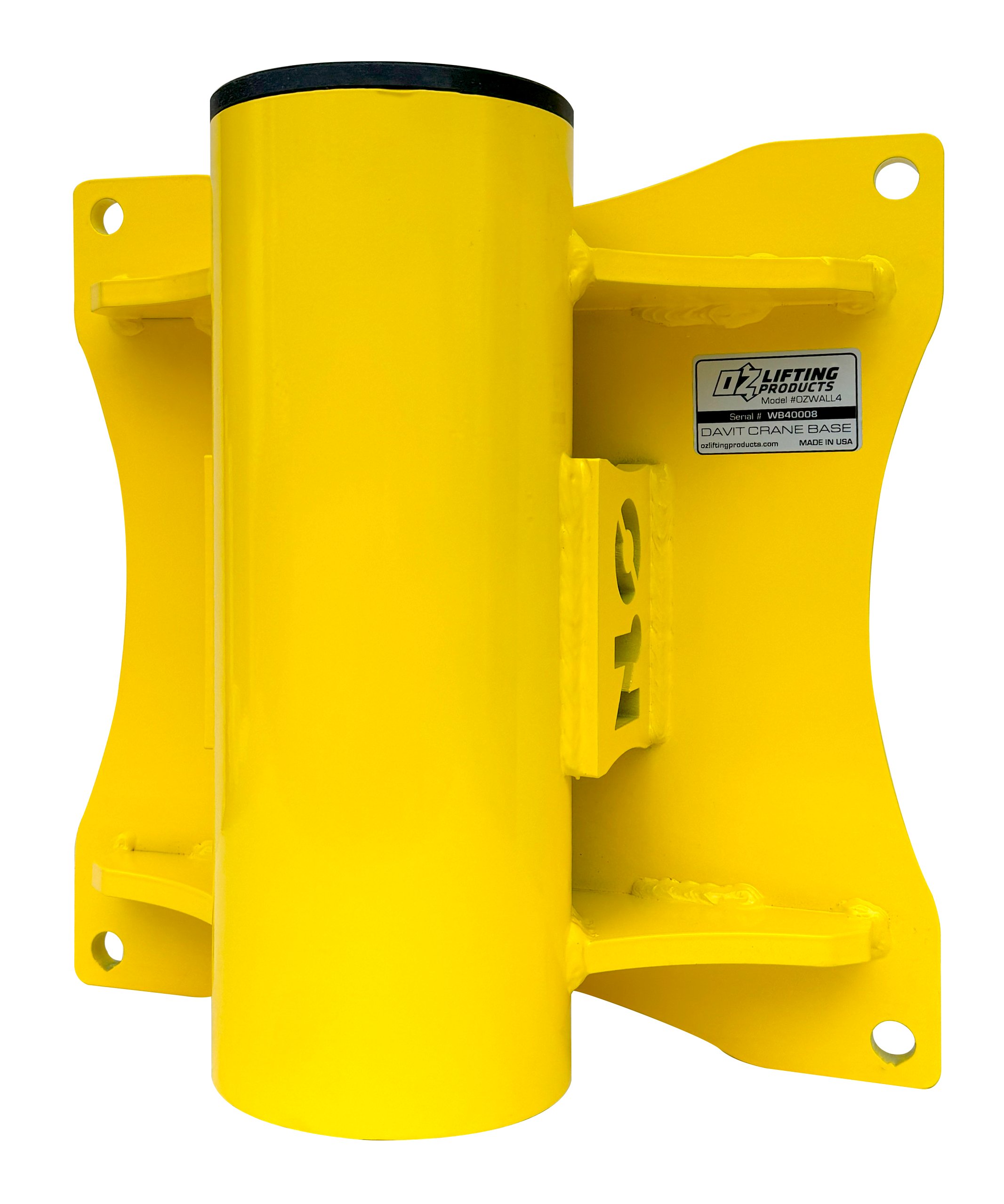 Wall mount base for OZ2500DAV and OZTP2500DAV davit cranes