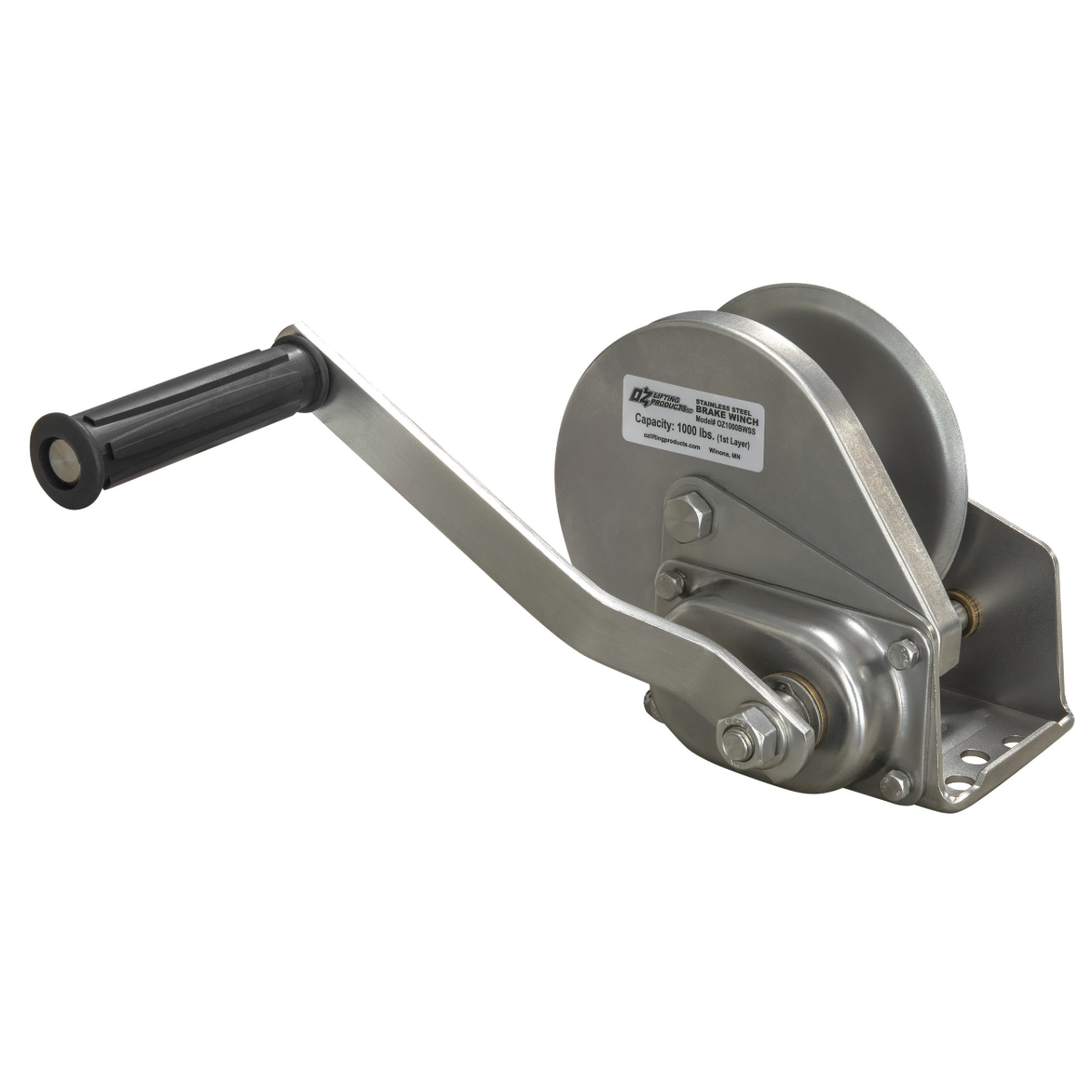 OZ Lifting 1000 Lb. Stainless Steel Brake Winch with Left Handed Handle