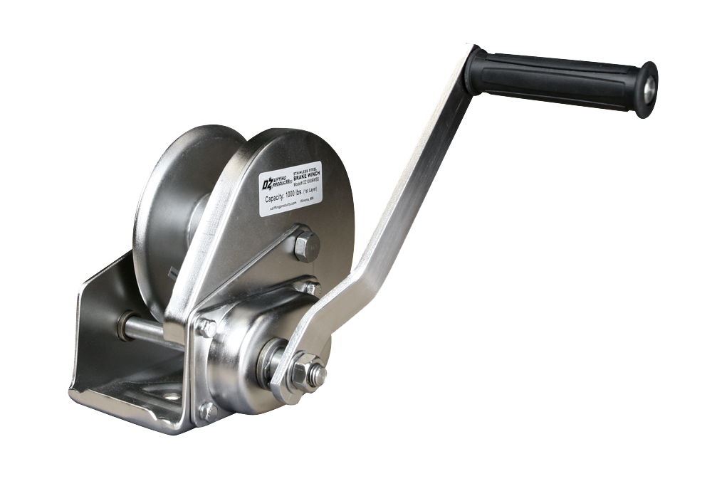 1000 lb stainless steel brake winch with drill drive adaptor