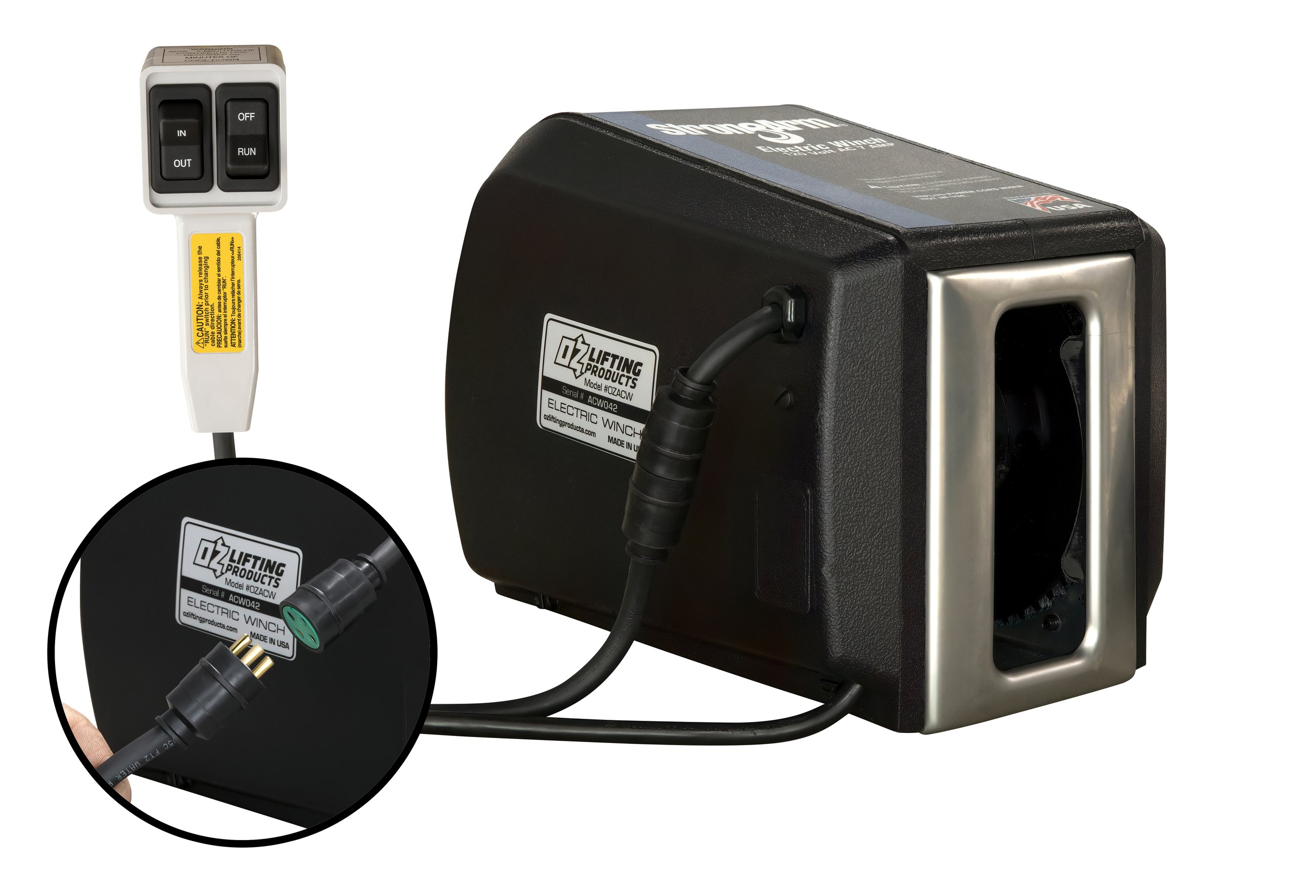 Electric winch 115V AC with overload protection