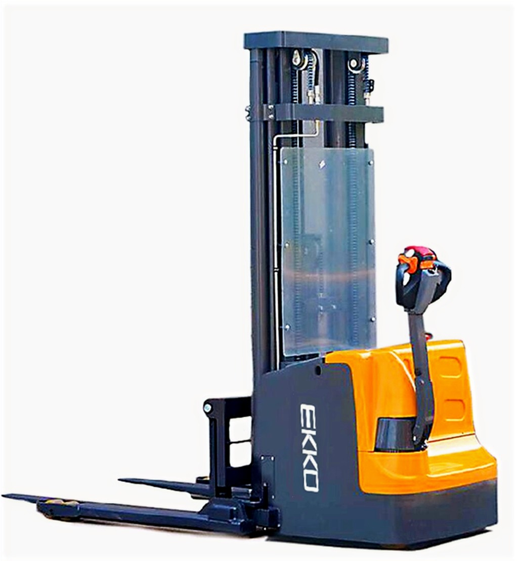 EKKO EB16EA Full Powered Straddle Stacker   4,400 lb Capacity