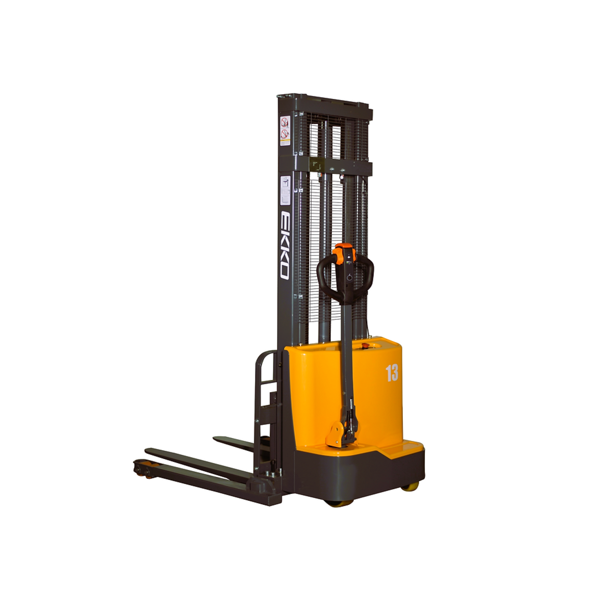 EKKO EB13C-138 Full Powered Straddle Stacker 2,800 lb Capacity, 138" Height
