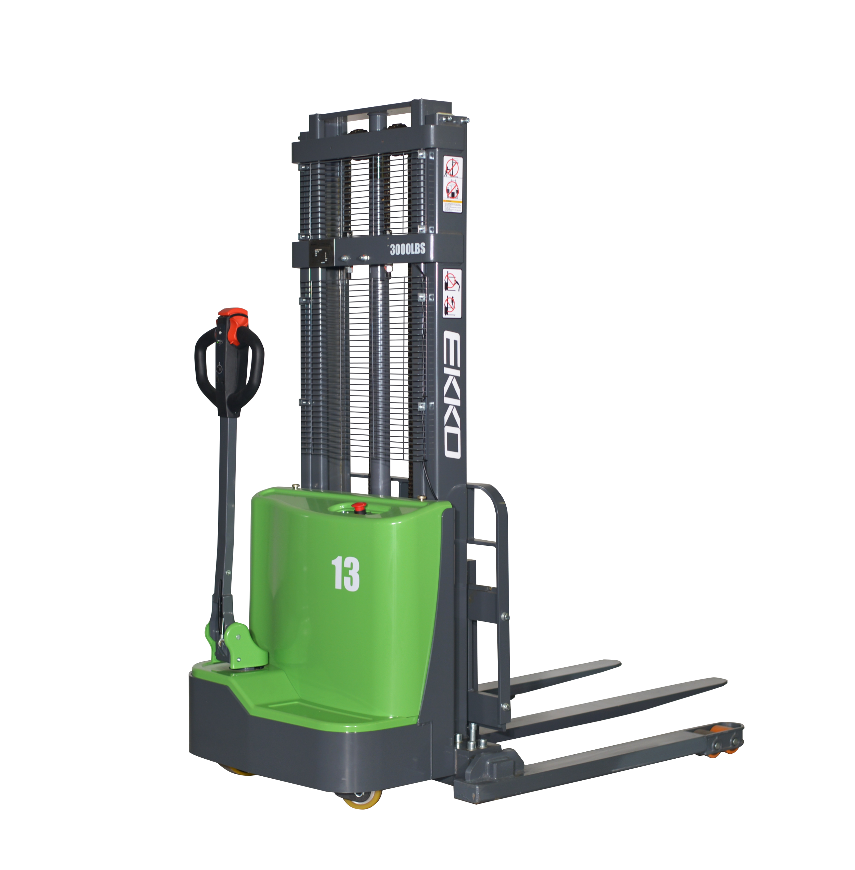 EKKO EB13C-138LI Full Powered Straddle Stacker (Li-Ion)   2,800 lb Capacity