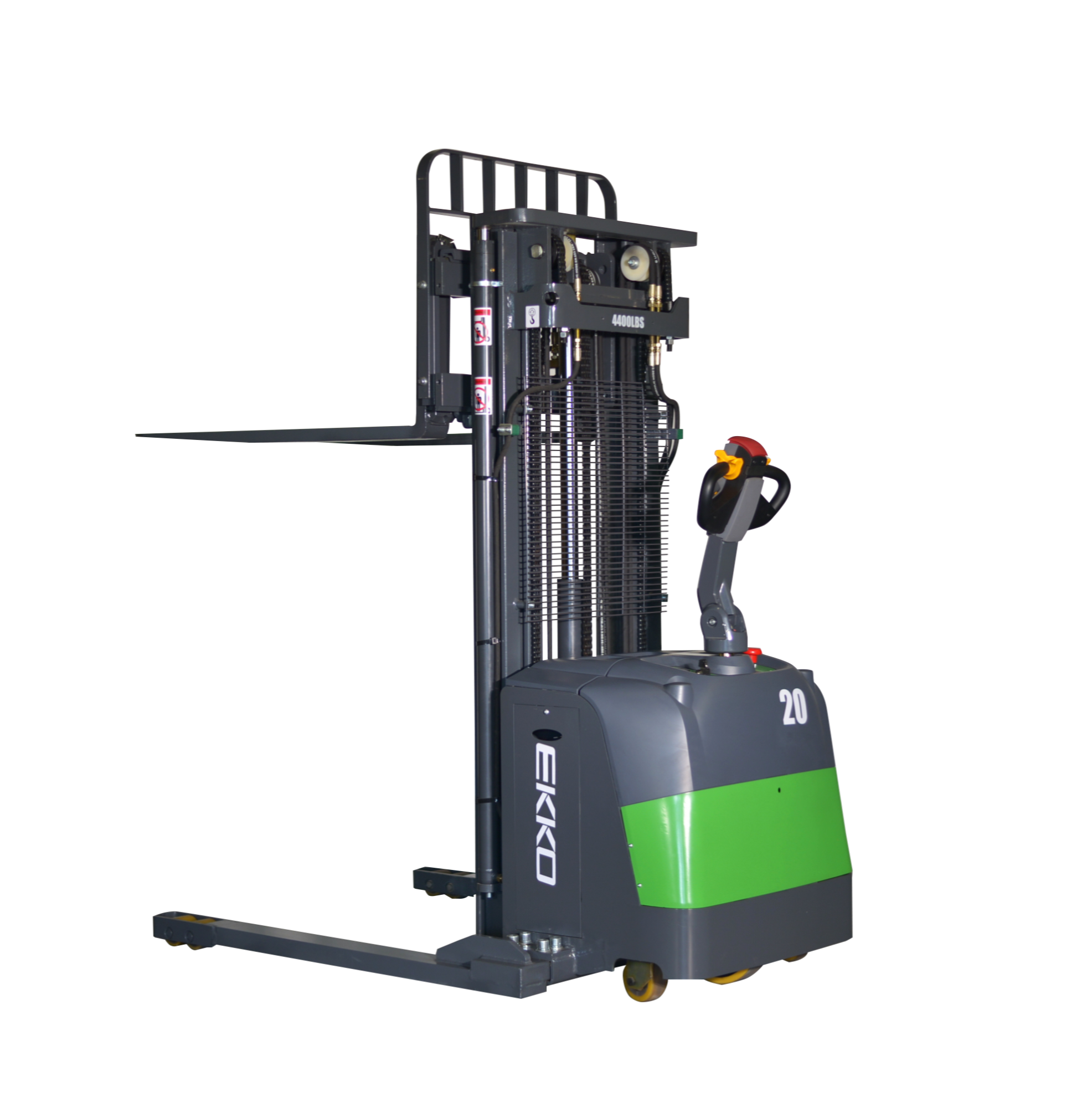EKKO EB20CS-189LI Full Powered Straddle Stacker with Side Shift (Li-Ion)   4,400 lb Capacity