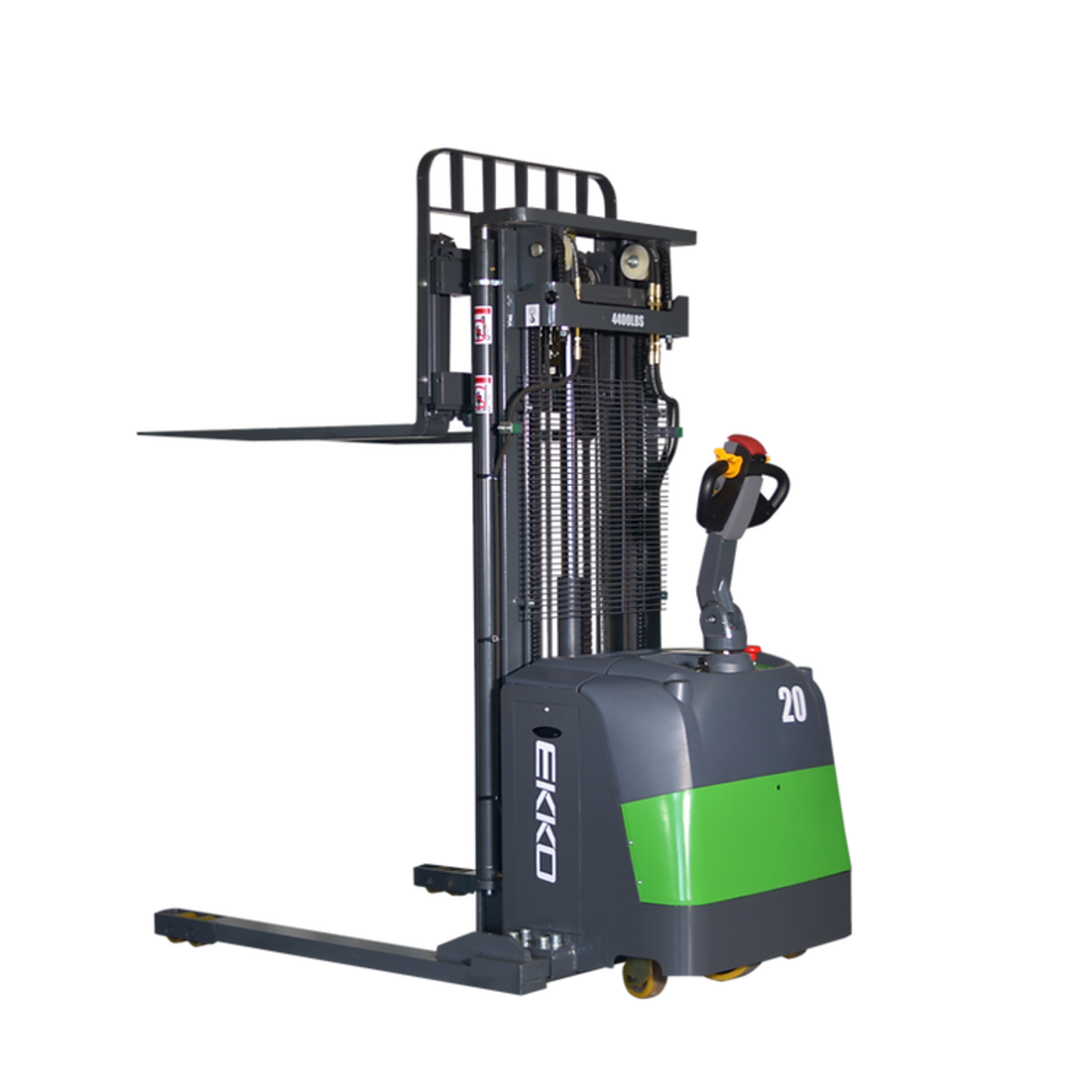 EKKO EB20CS-216Li Lithium Electric Straddle Stacker 4,400 lb Capacity, 216" Height