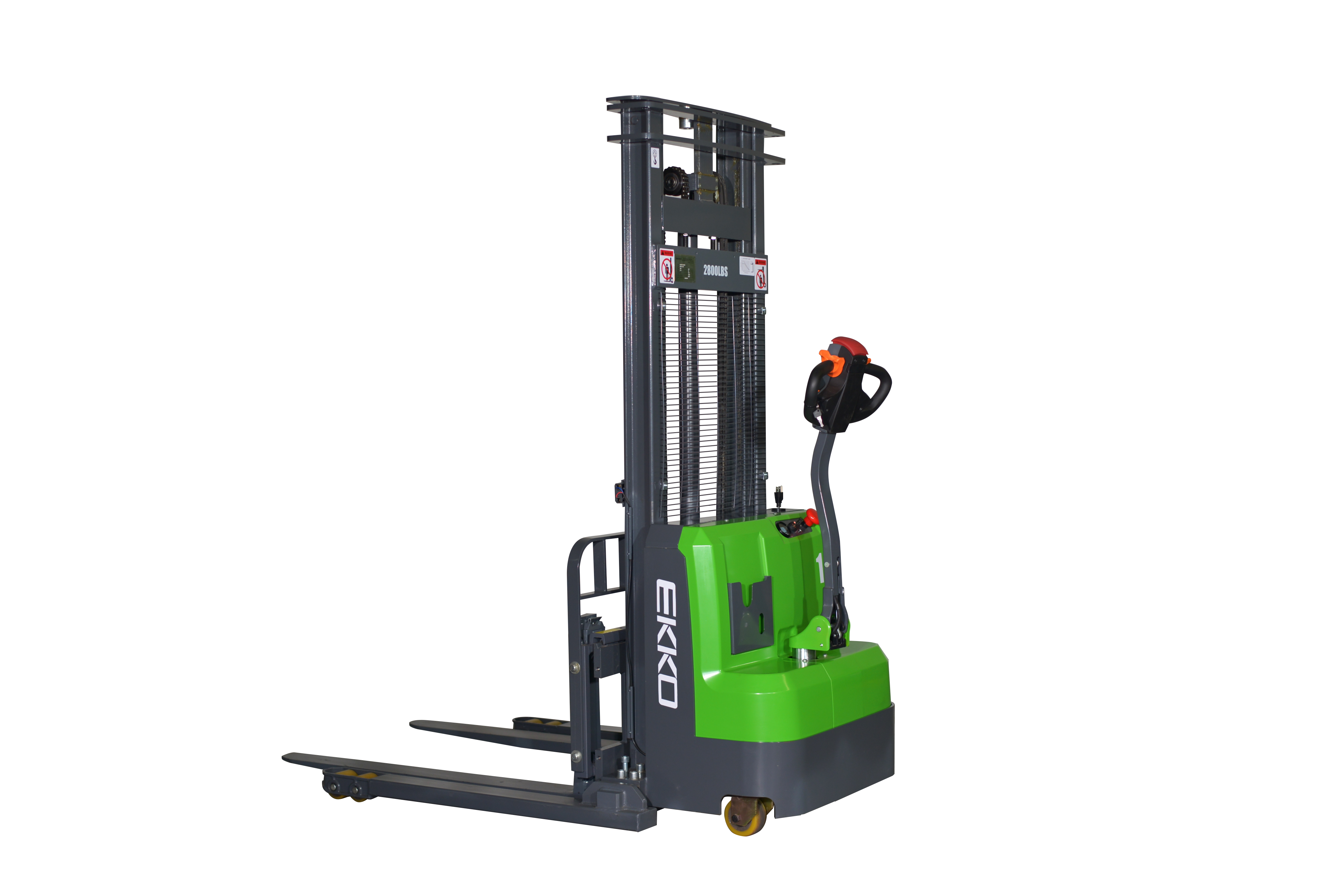 EKKO EB14CS-138LI Full Powered Straddle Stacker with Side Shift (Li-Ion)   3,000 lb Capacity