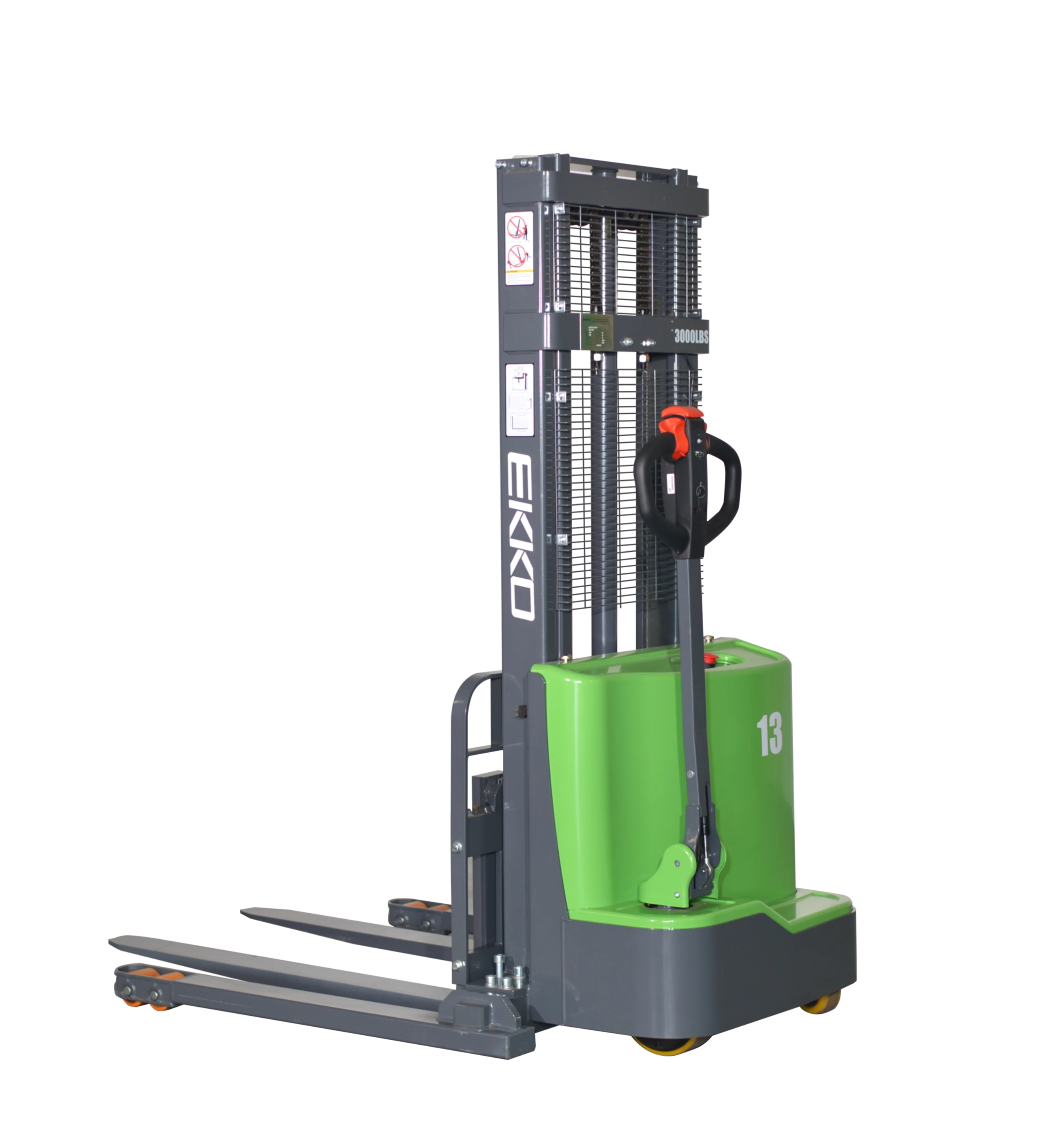 EKKO EB14C-145LI Full Powered Straddle Stacker (Li-Ion)   3,000 lb Capacity