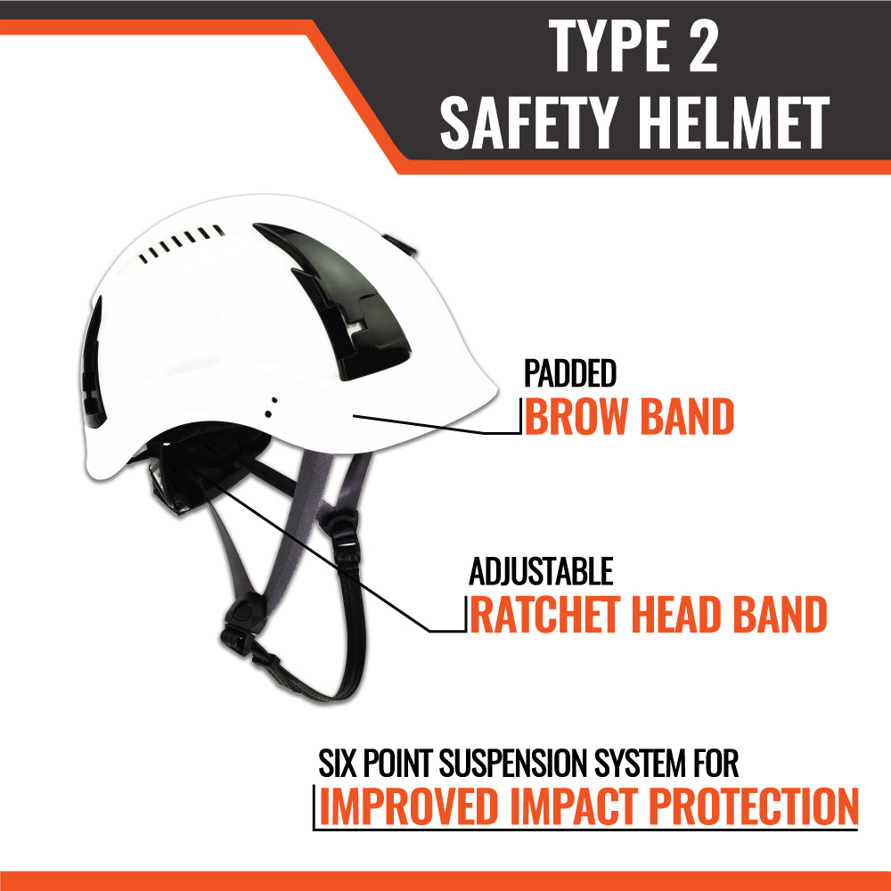 APEX Type 2 Class C Safety Helmet Orange Clear