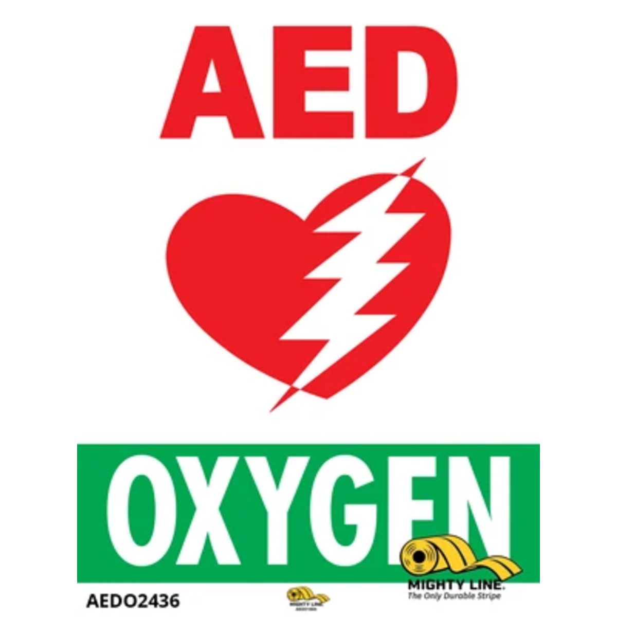 Mighty Line 24" x 36" AED and Oxygen Floor Sign