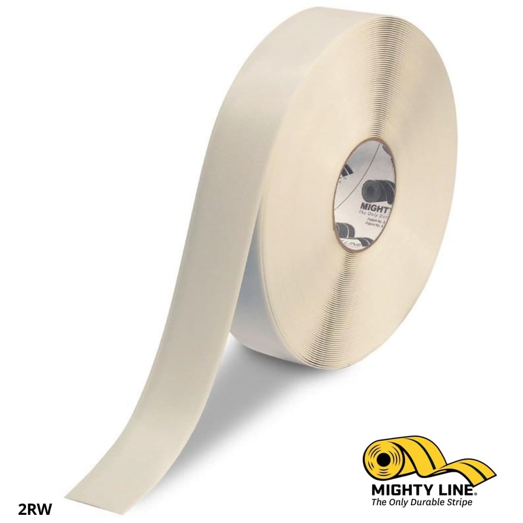 Mighty Line 2" White Solid Color Tape - 100' Roll - Safety Floor Tape