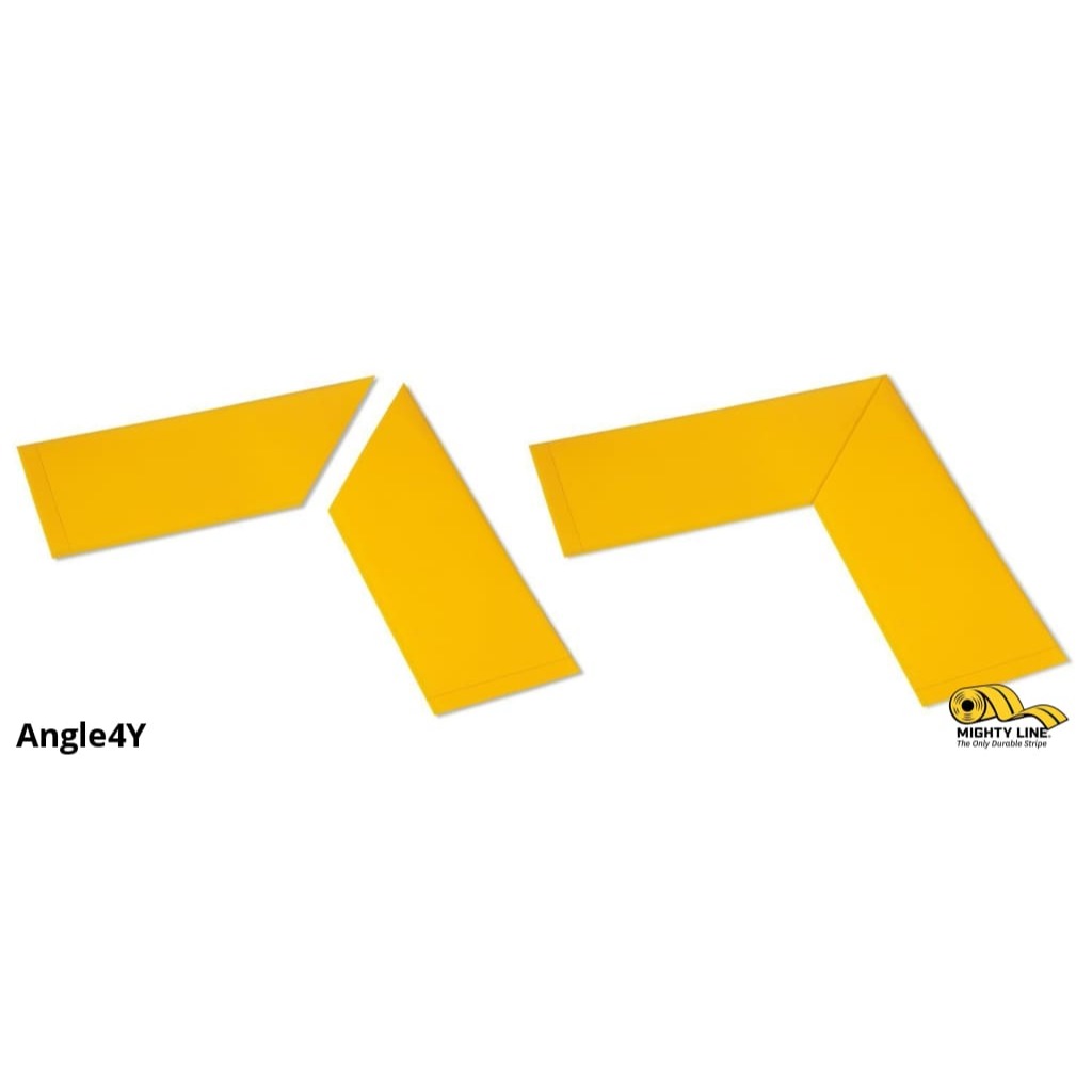 Mighty Line 4" Wide Solid Yellow 10" Long Angle - Pack of 25