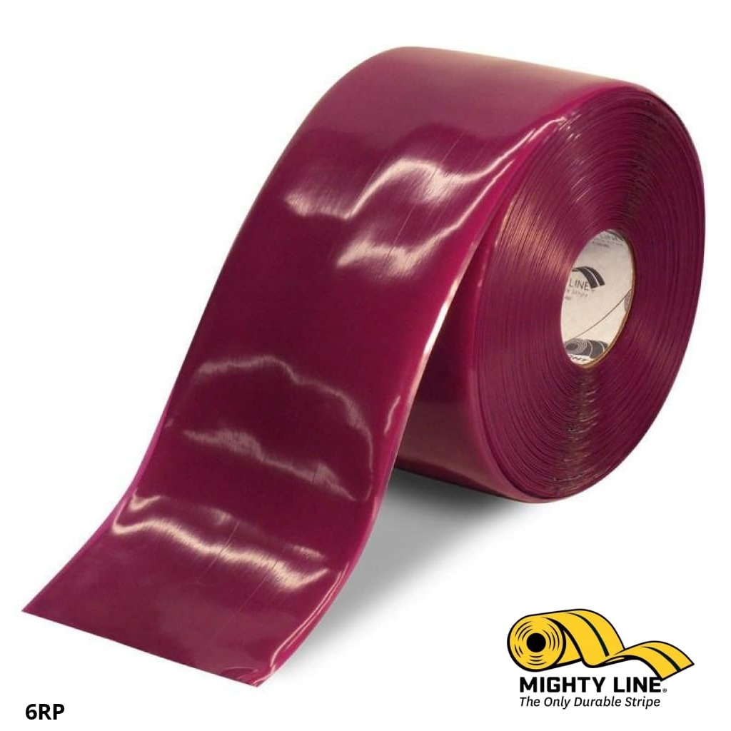 Mighty Line 6" Purple Solid Color Tape - 100' Roll - Safety Floor Tape