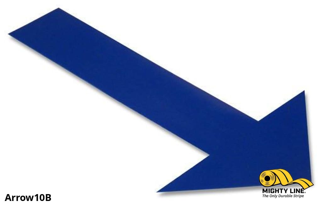 Solid Blue Floor Tape Arrows  “ Pack of 50