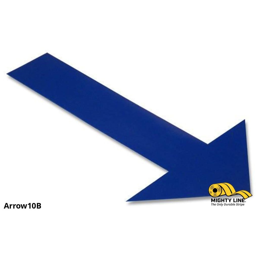 Mighty Line Solid Blue Floor Tape Arrows - Pack of 50