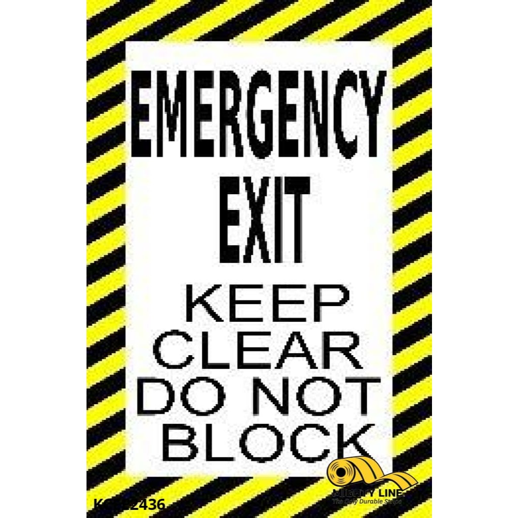 Mighty Line 24" x 36" Emergency Exit Keep Clear Do Not Block