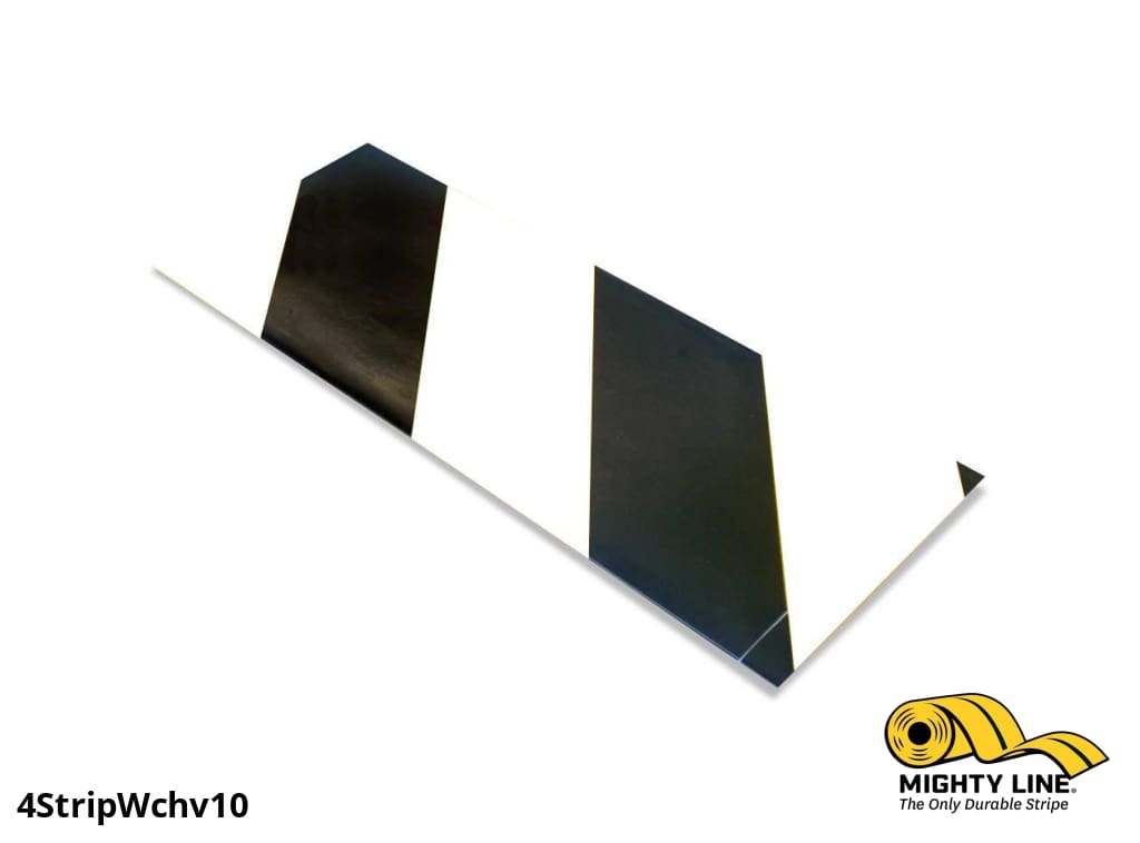 White/Black Hazard 4 Floor Tape Segments
