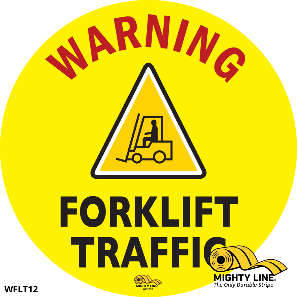 12" Warning Forklift Traffic Floor Signs