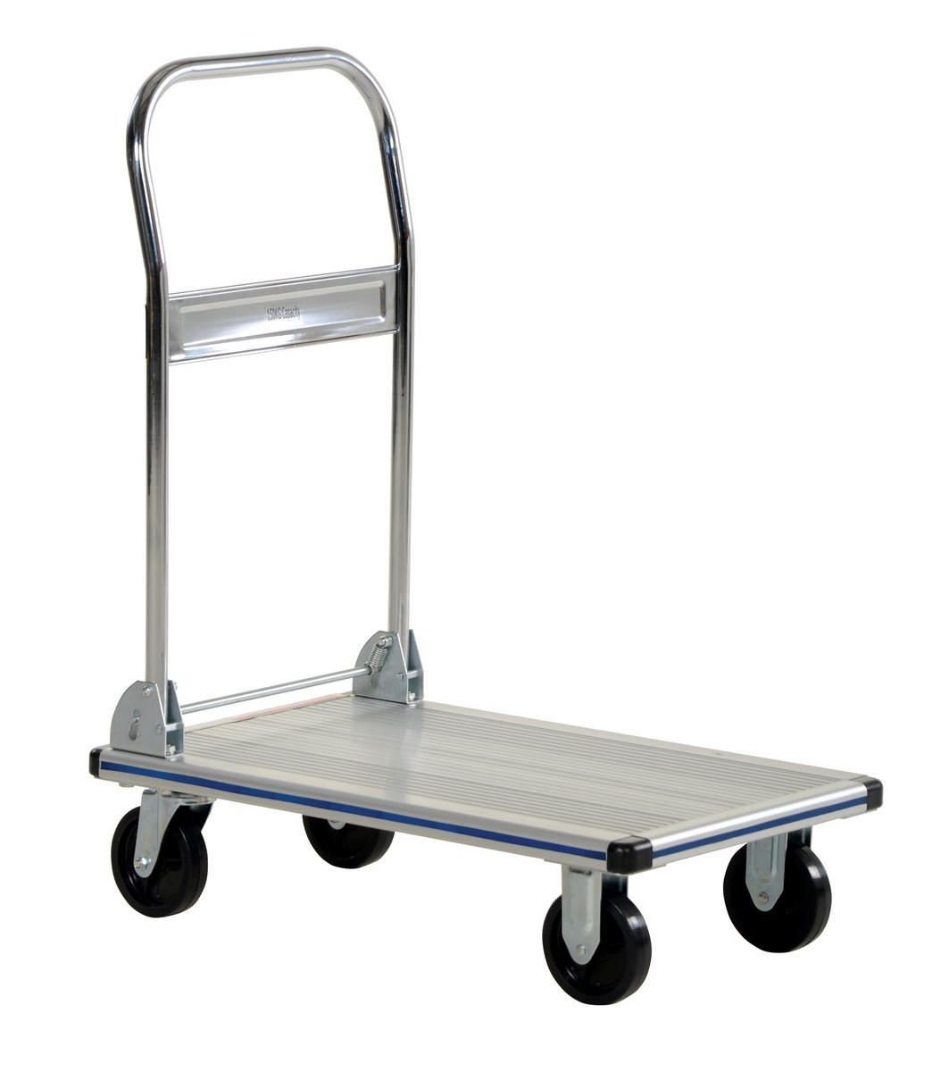 Vestil Aluminum Platform Truck With Polyurethane Casters - 18-1/2 In. x 30 In. 400 lb - Silver