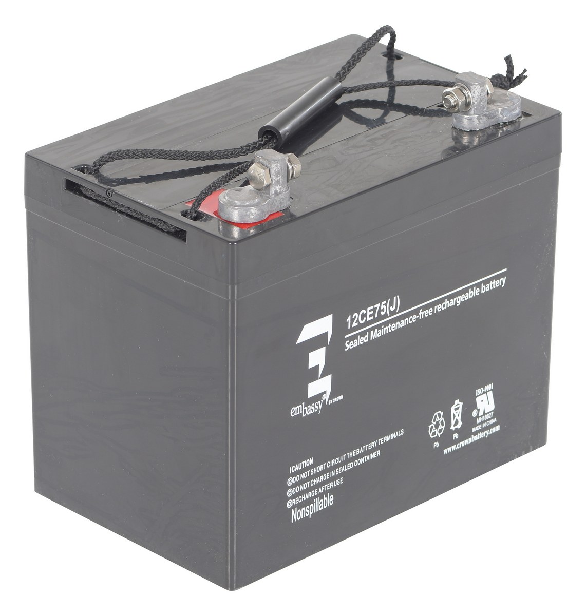 Vestil Factory Installed Lead Acid Absorbed Glass Mat AGM Upgrade - 12 Volt 75Ah Battery Quantity 1