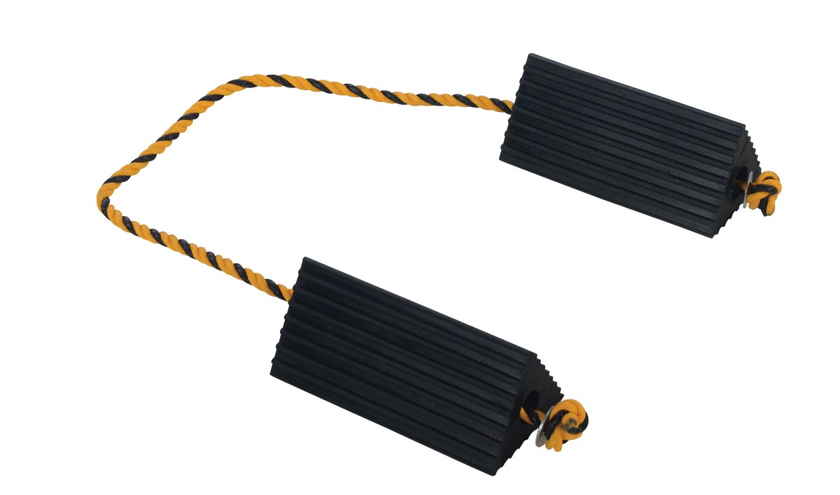 Vestil Rubber Airline Wheel Chock - 5 In. x 10 In. - Black