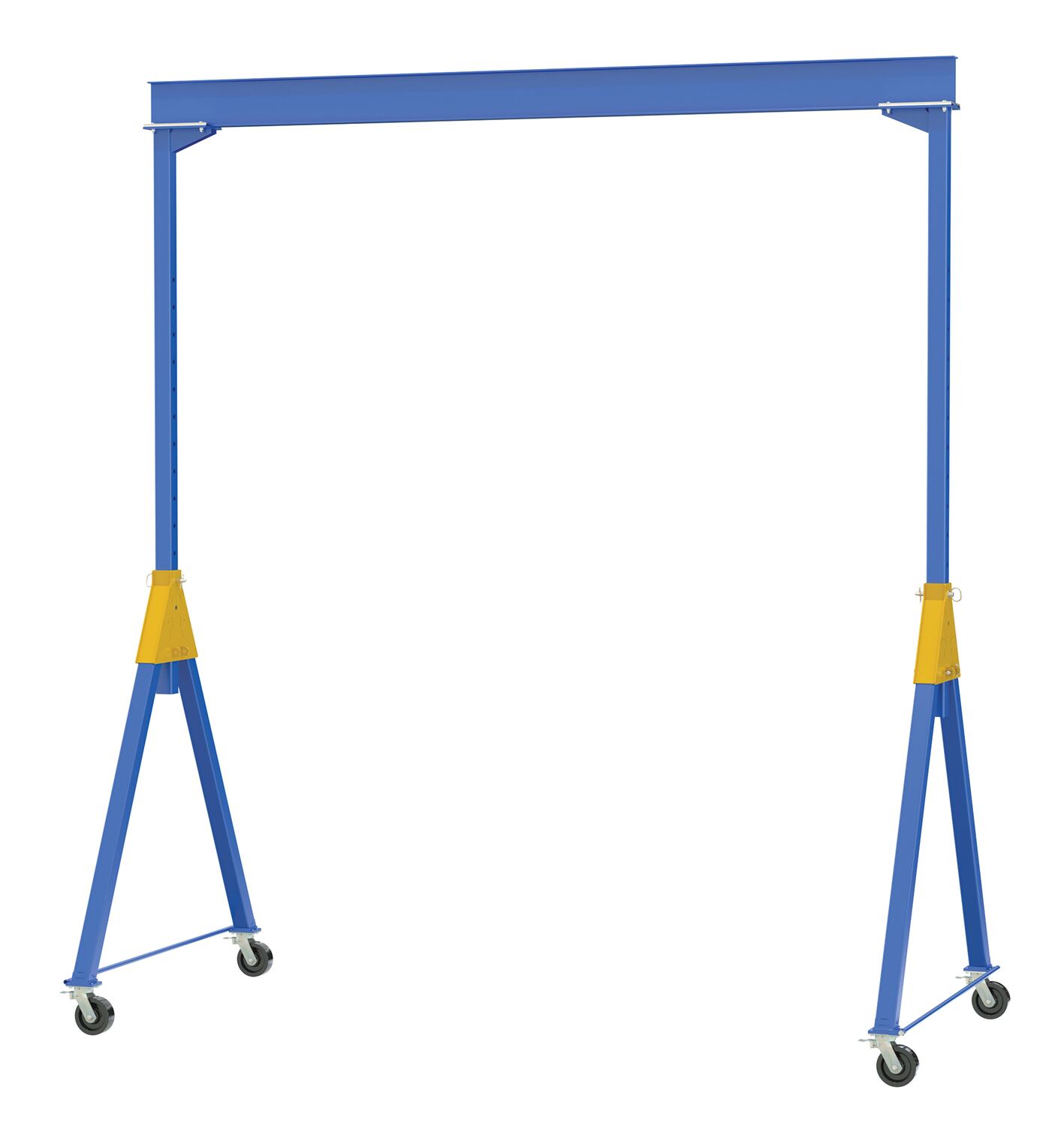 Vestil Steel Knock-Down Adjustable Height Gantry Crane with Total Locking Phenolic Casters - 20 Ft. Wide x 12 Ft. Max Usable Height 6,000 lb - Blue