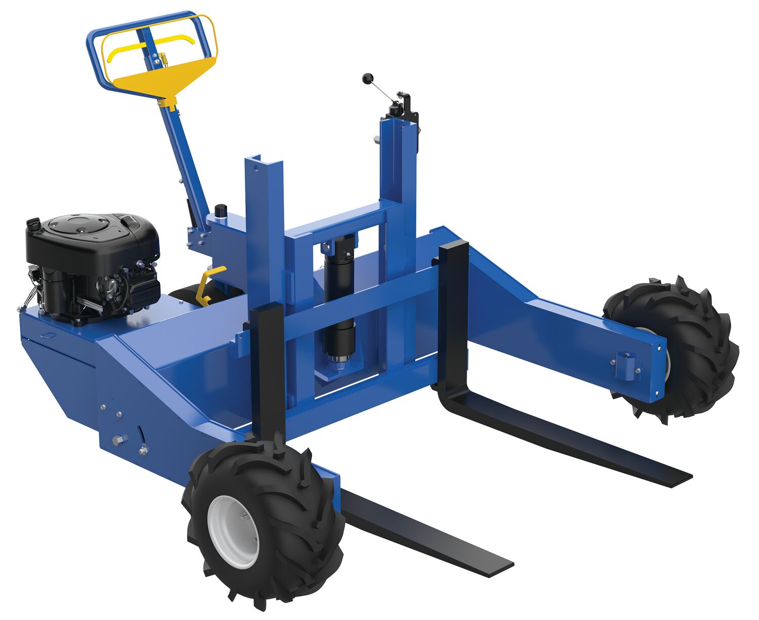 Vestil Steel Heavy Duty 344CC Gas Powered Drive and Lift All-Terrain Pallet Truck - 48 In. Long Adjustable Width Forks 4,000 lb - Blue