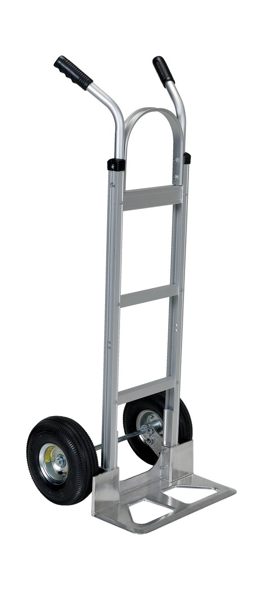 Vestil Aluminum Dual Handle Deluxe Hand Truck with Pneumatic Wheels - 19 In. x 20-1/4 In. x 51-1/4 In. 500 lb - Silver