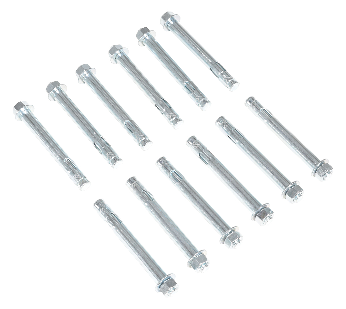 Vestil Steel Concrete Sleeve Anchor Bolts - 12 Pack 3/4 In. x 6 In. - Silver