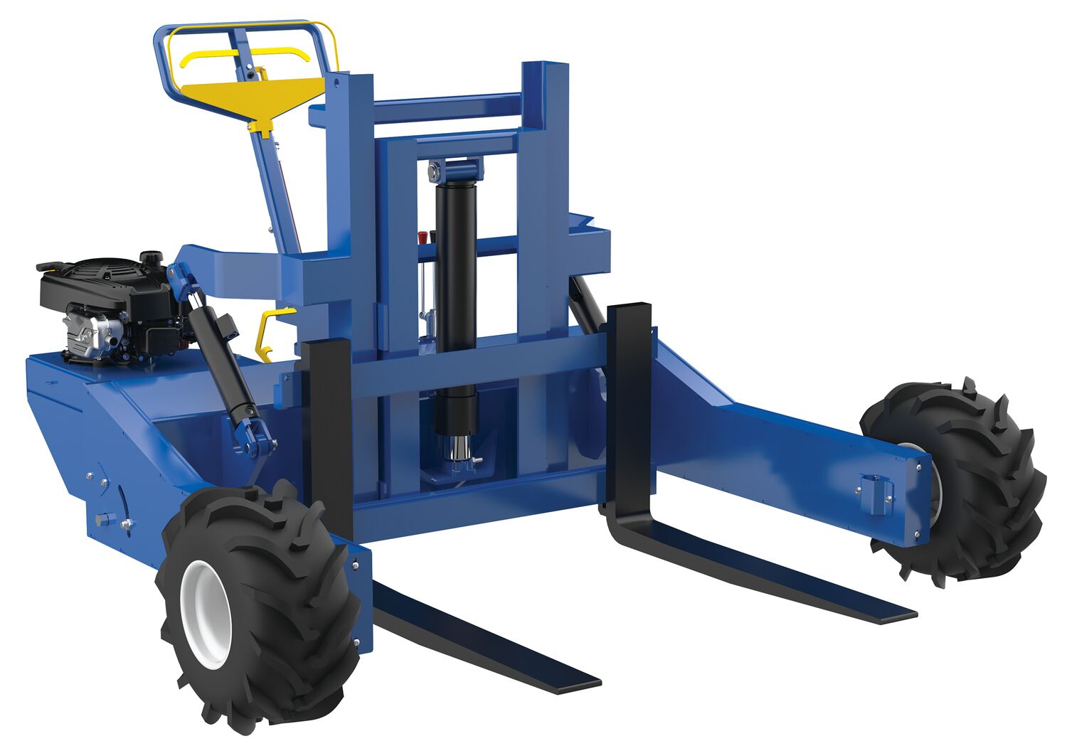 Vestil Steel 190CC Gas Powered With Power Tilt All-Terrain Pallet Truck - 36 In. Fork Length 4000 lb - Blue