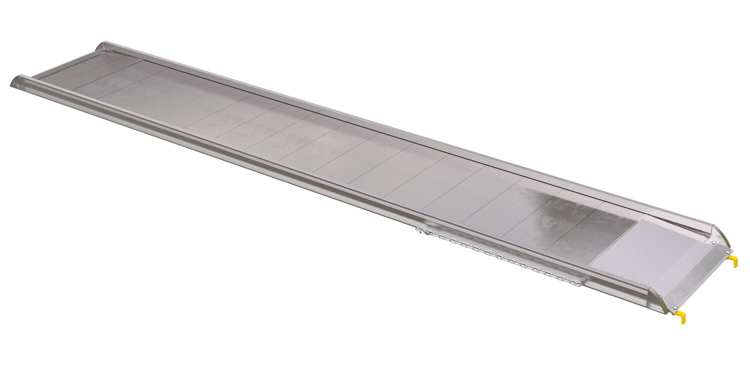 Vestil Aluminum Wheel Walk Ramp Steel Hook Style - 170-13/16 In. x 28 In. 1600 lb - Silver