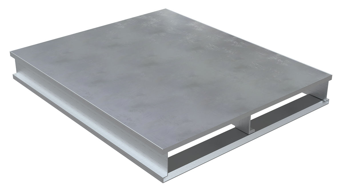 Vestil Aluminum Heavy Duty Solid Top Pallet - 48 In. x 40-1/8 In. x 6 In. 6000 lb - Silver