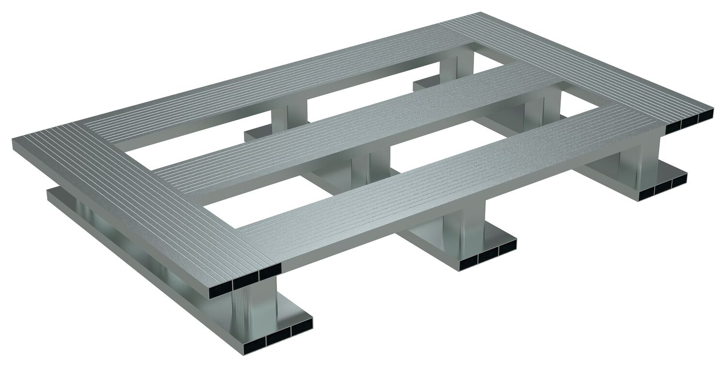 Vestil Aluminum Skid Bottom Half Pallet - 23-7/8 In. x 39-7/8 In. x 5-1/16 In. 4000 lb - Silver