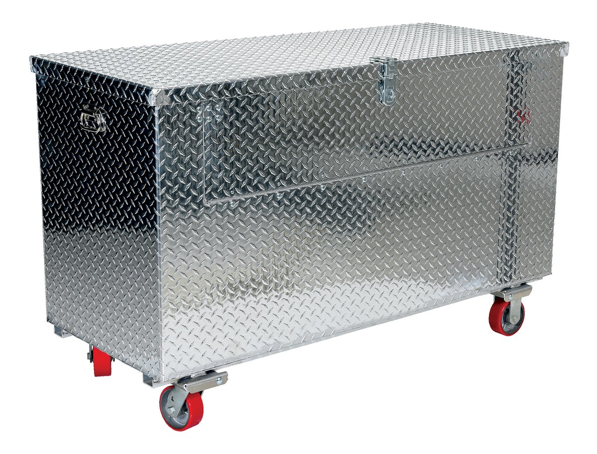 Vestil Aluminum Portable Tool Box with Fold Down Front Door with Casters - 24-3/4 In. x 48-3/4 In. x 32-5/16 In. 2500 lb - Silver