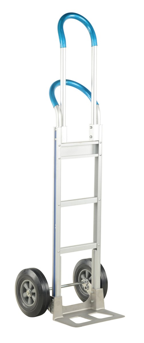 Vestil Aluminum Double Loop Handle Hand Truck with Hard Rubber Wheels - 18-1/2 In. x 20 In. x 62-13/16 In. 500 lb - Silver