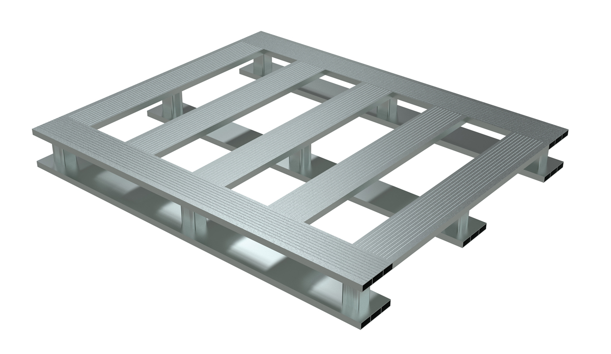Vestil Aluminum Skid Bottom Pallet - 47-7/8 In. x 40 In. x 5-1/16 In. 6000 lb - Silver