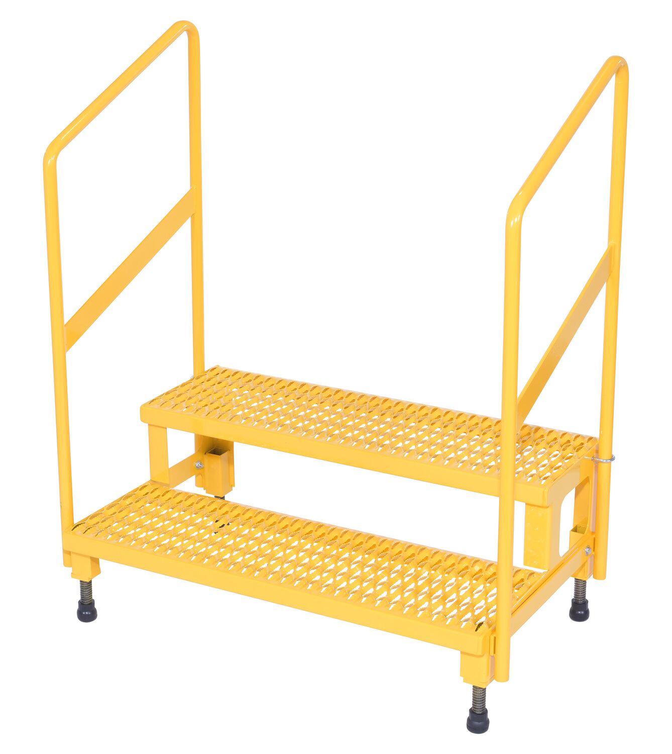 Vestil Steel Adjustable Step Mate Stand 2 Step with Handrails - 22-7/8 In. x 38-3/16 In. x 43-1/8 In. 500 lb - Yellow