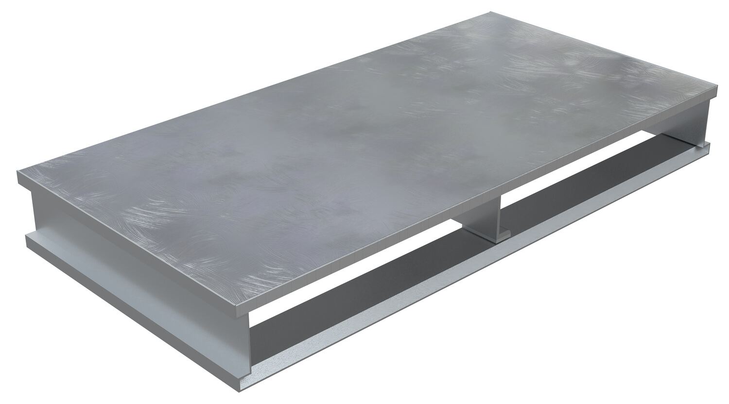 Vestil Aluminum Heavy Duty Solid Top Half Pallet - 24 In. x 48-1/8 In. x 6 In. 4000 lb - Silver