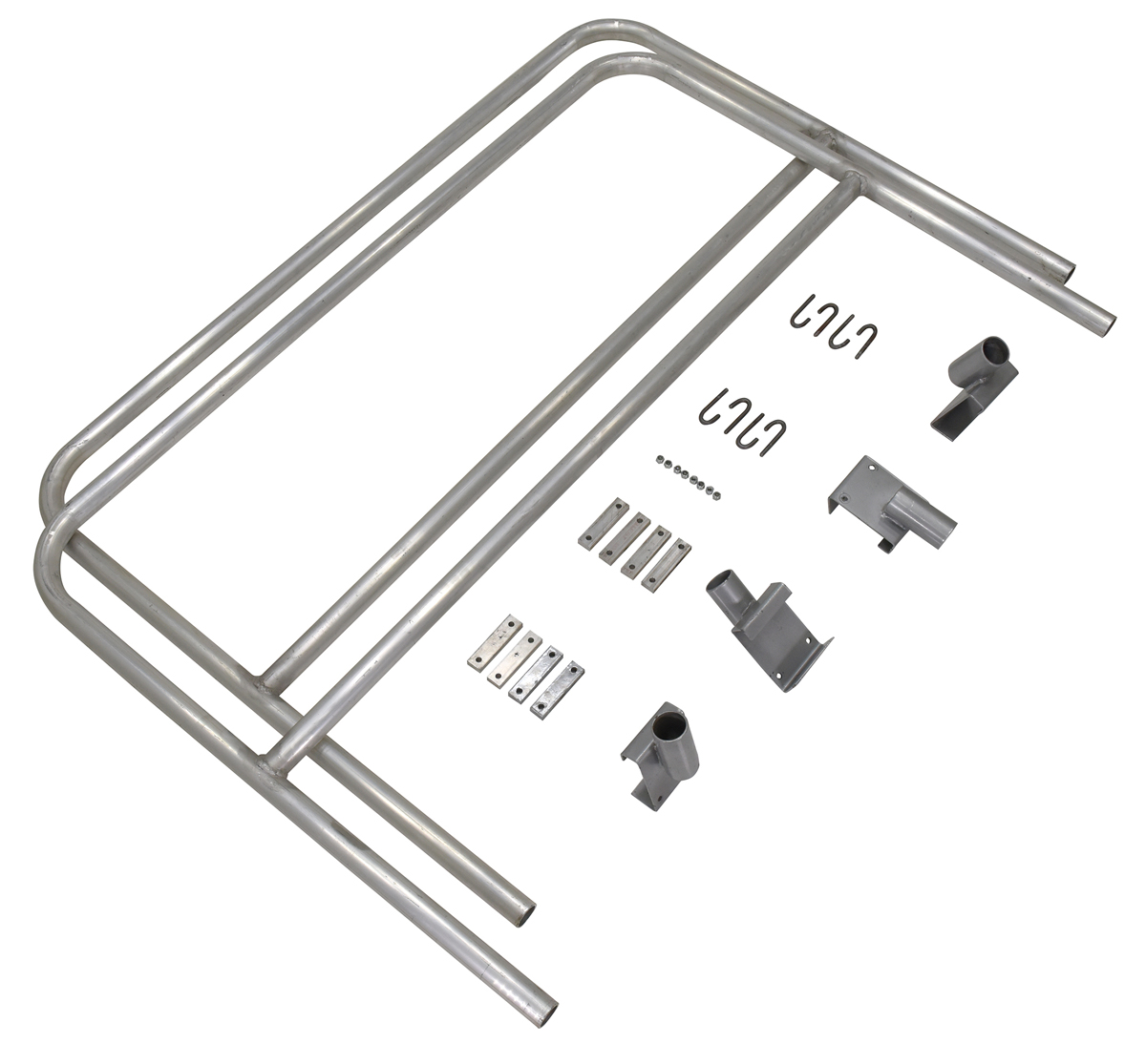 Vestil Aluminum Bolt On Handrail - 8 Ft. For Aluminum Walk Ramps Retro Fit - Silver