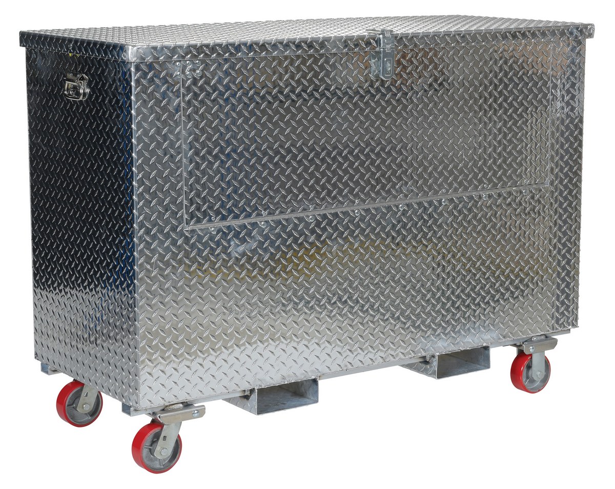 Vestil Aluminum Portable Tool Box with Fold Down Front Door with Casters and Fork Pockets - 24-13/16 In. x 60-3/4 In. x 44-5/16 In. 2500 lb - Silver