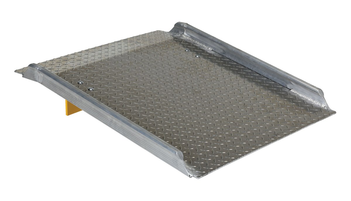 Vestil Aluminum Diamond Tread Hand Truck Dock Board with Curbs - 35-7/8 In. x 31-1/4 In. x 7-3/16 In. 800 lb - Silver