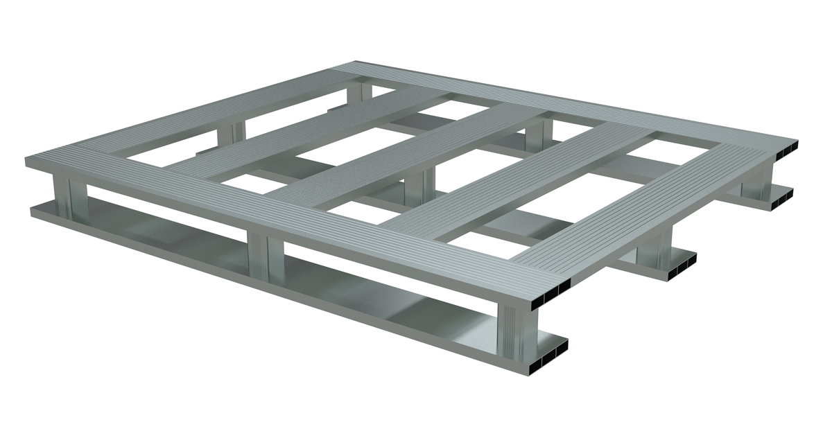 Vestil Aluminum Skid Bottom Pallet - 47-7/8 In. x 42 In. x 5-1/16 In. 6000 lb - Silver