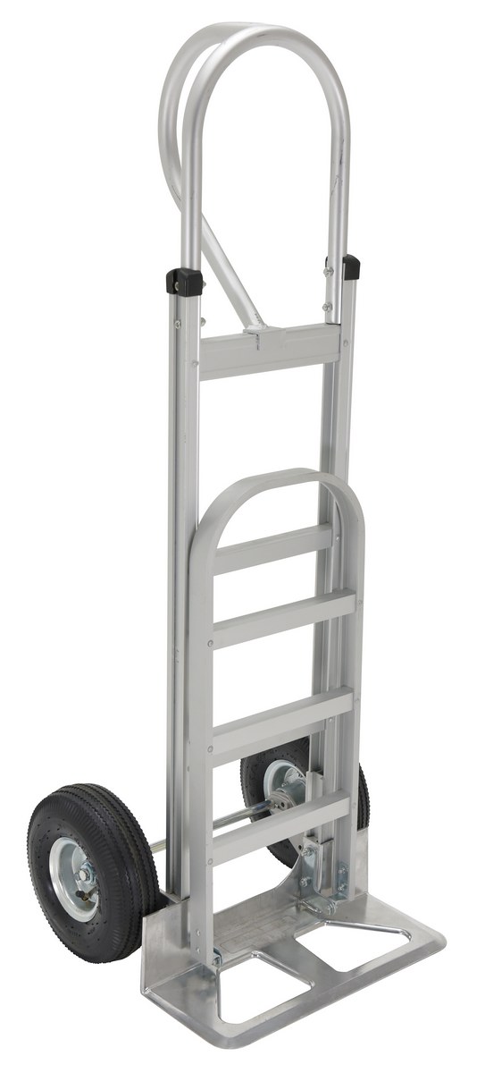 Vestil Aluminum P Handle Hand Truck Pneumatic Tires - 18-1/2 In. x 20-1/2 In. x 52-1/2 In. 500 lb - Silver