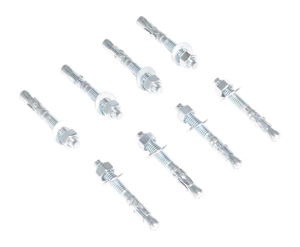 Vestil Steel Concrete Sleeve Anchor Bolts - 8 Pack 3/8 In. x 3 In. - Silver