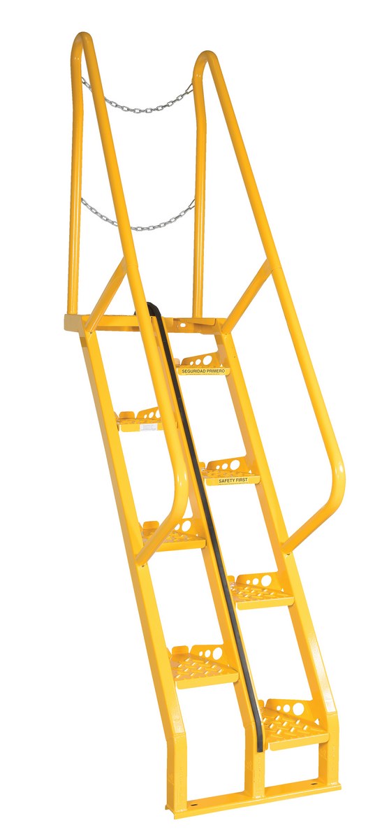Vestil Steel Alternate Tread Stair - 56 Degrees 49-1/4 In. x 23-1/2 In. x 102-7/16 In. 350 lb - Yellow